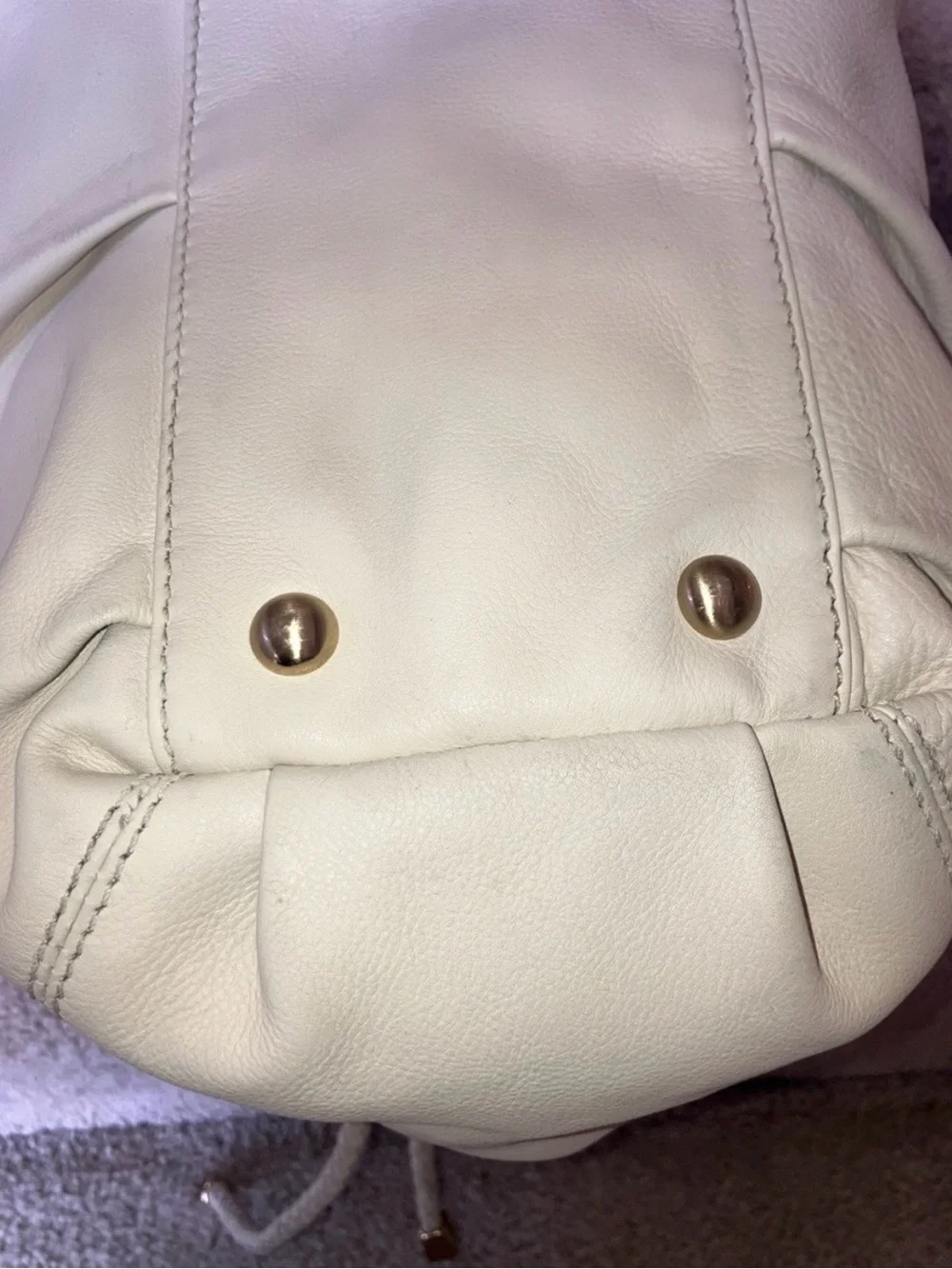 Michael Kors Leather Cream Hobo Bag